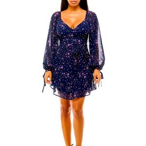 NWT B Darlin Long Sleeve Floral Dress 3/4
